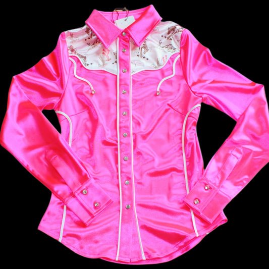 Let Er Buck Girls Luxury Western Pearl Snap Rodeo Shirt