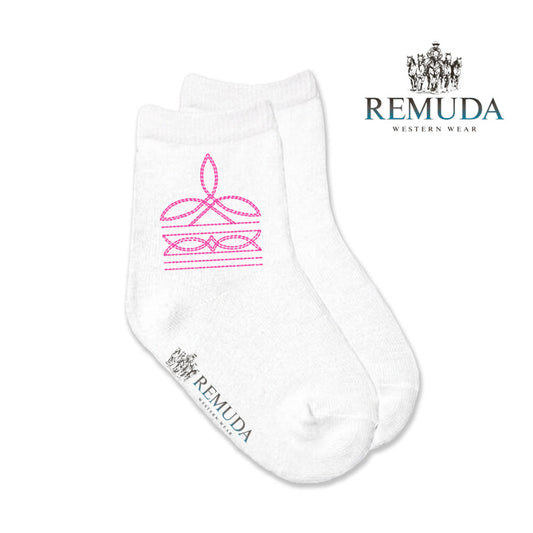 Boot Stitch Kids Crew Socks Pink