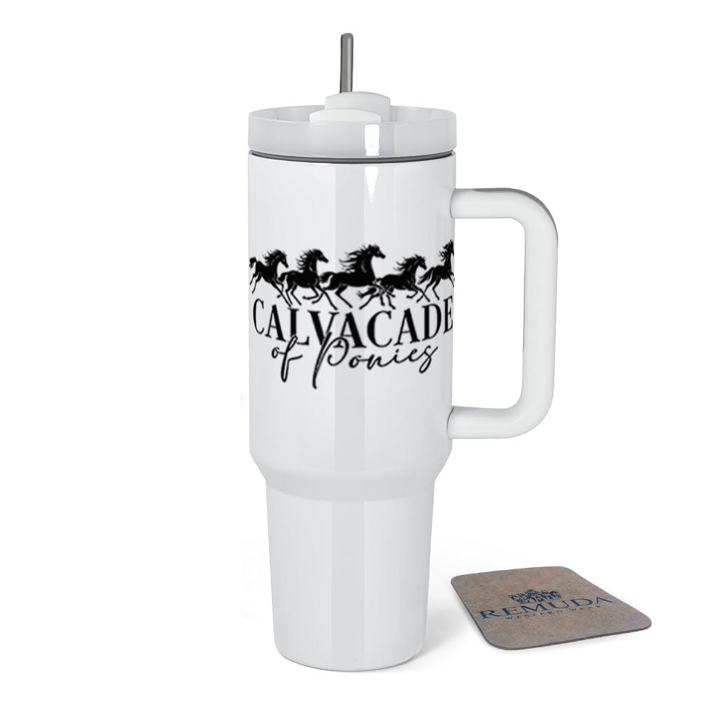 Cavalcade Of Ponies - Insulated 40oz Tumbler w/ Handle