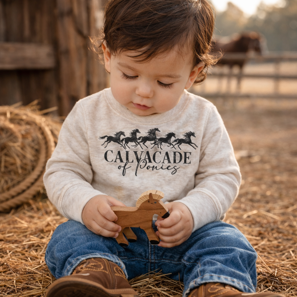 Cavalcade Of Ponies - Infant Long Sleeve Pullover Shirt