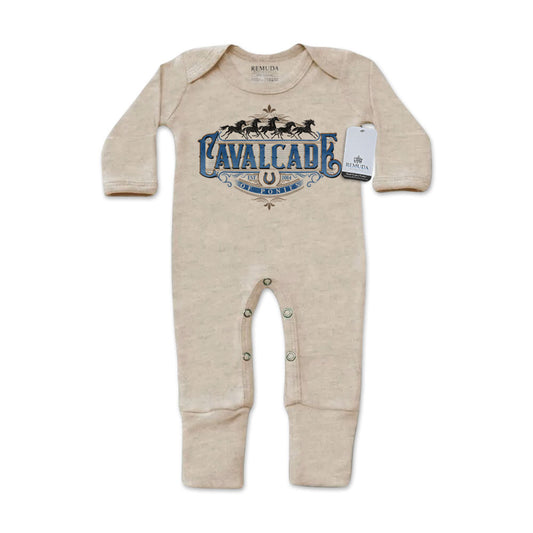 Cavalcade Of Ponies (Ornate) - Infant One-Piece Footed Pajamas W/Mittens