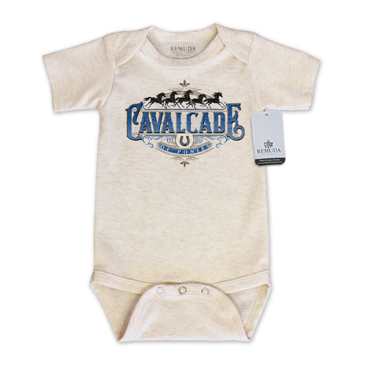 Cavalcade Of Ponies (Ornate) - Infant Baby One Piece Western Romper