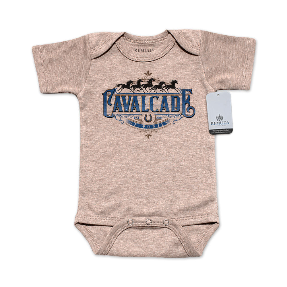Cavalcade Of Ponies (Ornate) - Infant Baby One Piece Western Romper