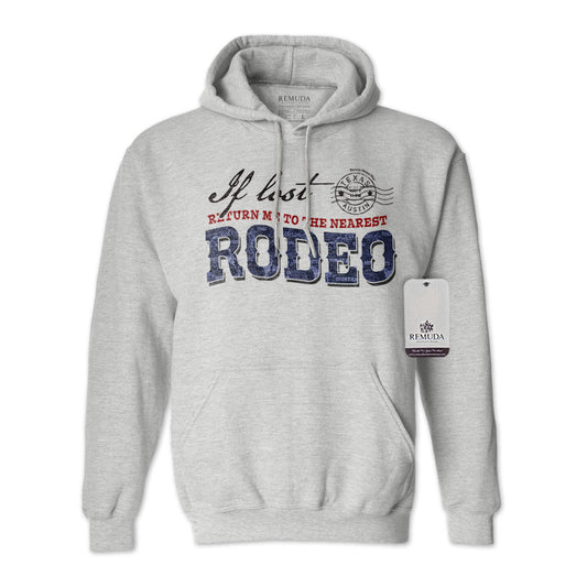 If Lost Return Me To The Nearest Rodeo Adult Unisex Western Hoodie Ash Gray