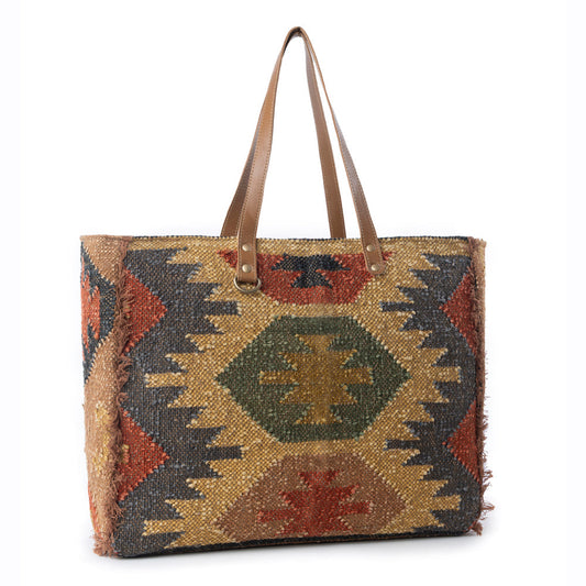 Myra Prairie Crest Weekender Bag in Mustard Yellow