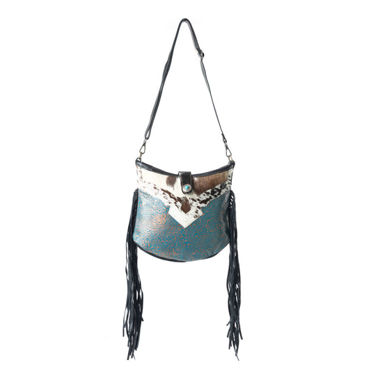 Sapphire Vines Leather & Hairon Bag