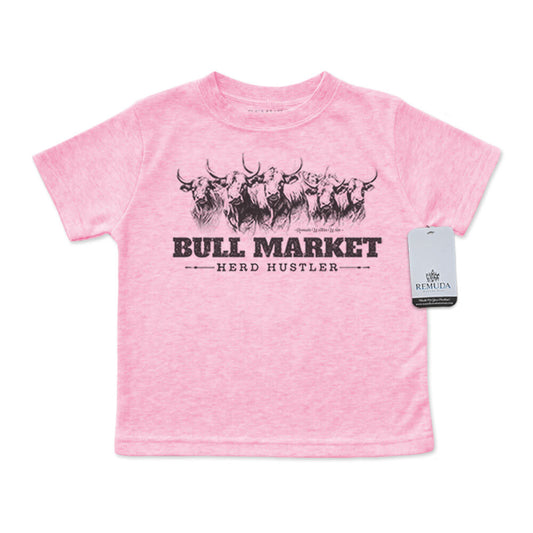 Bull Market Herd Hustler Infant Western Tee T-Shirt Pink