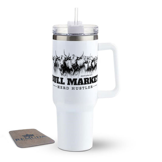 Bull Market Herd Hustler Insulated Western Tumbler w/ Handle