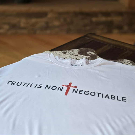 Truth Is Non Negotiable Adult Unisex Western Tee T-Shirt in White