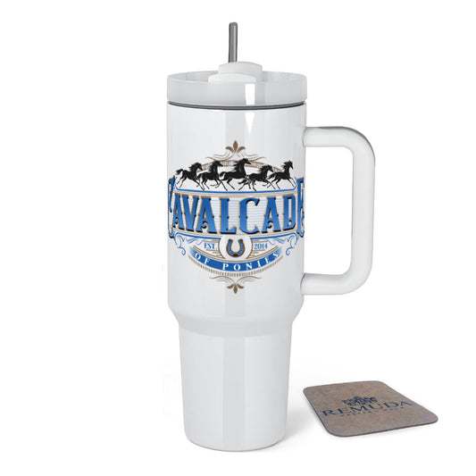 Cavalcade Of Ponies (Ornate) - Insulated 40oz Tumbler w/ Handle