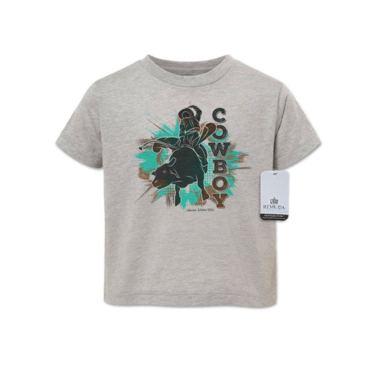 Cowboy Rodeo Bull Rider Western Toddler Tee T-Shirt Gray