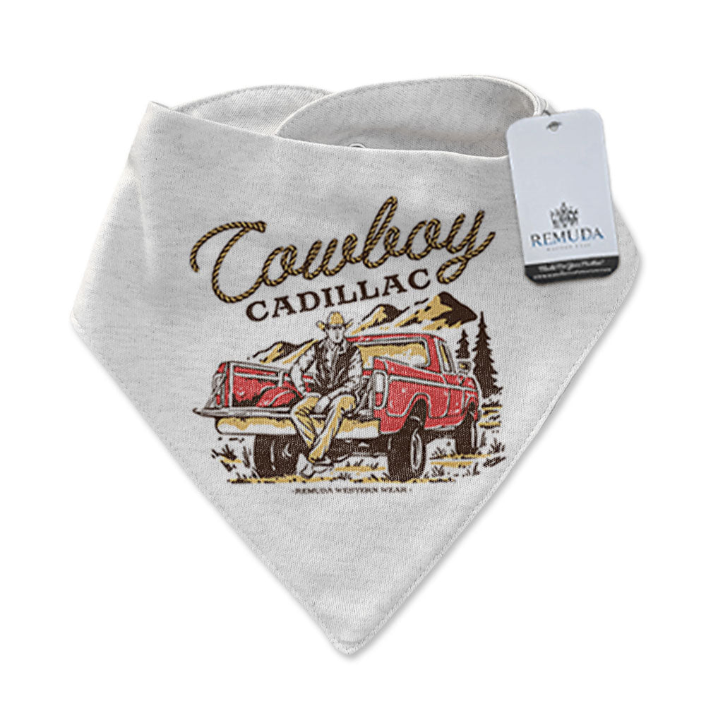 Cowboy Cadillac Infant / Toddler Western Bandana Bib Gray