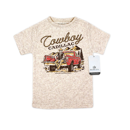 Cowboy Cadillac Western Toddler Tee T-Shirt Oatmeal