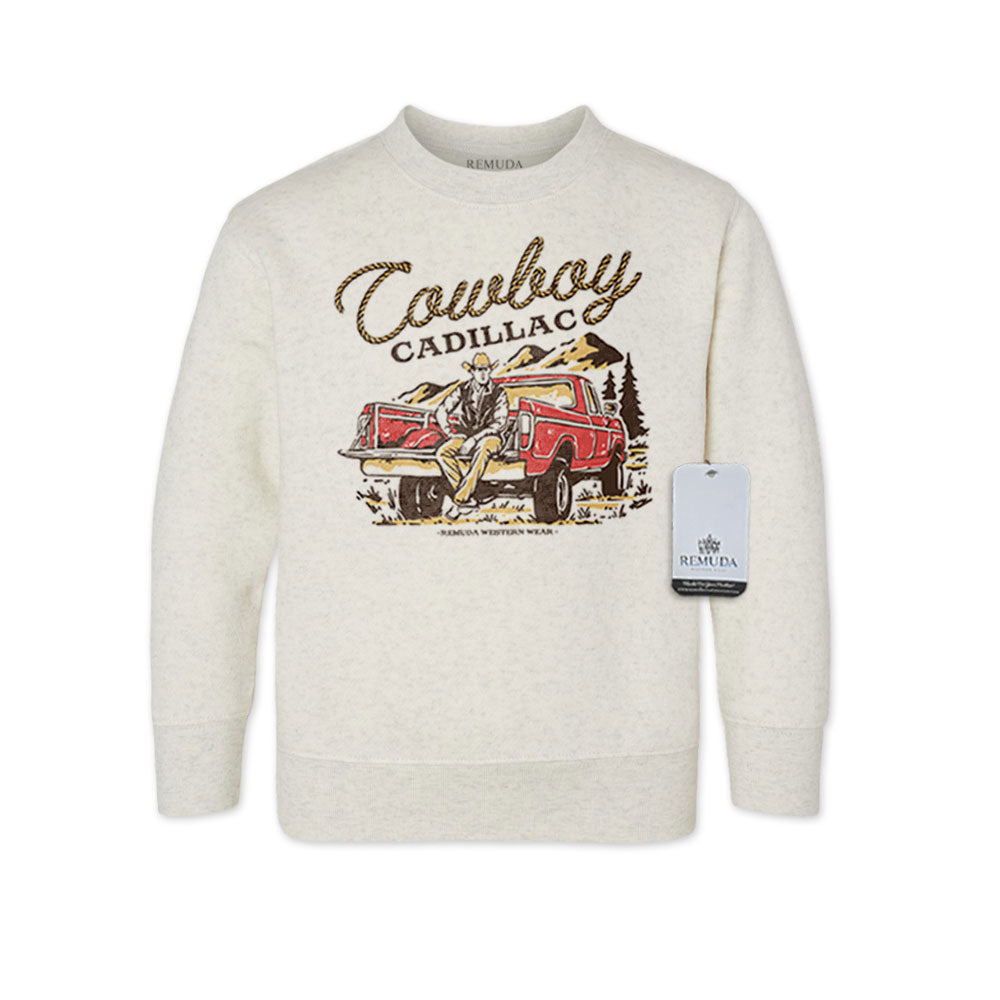 Remuda Western Wear Cowboy Cadillac Western Toddler Sweatshirt Oatmeal