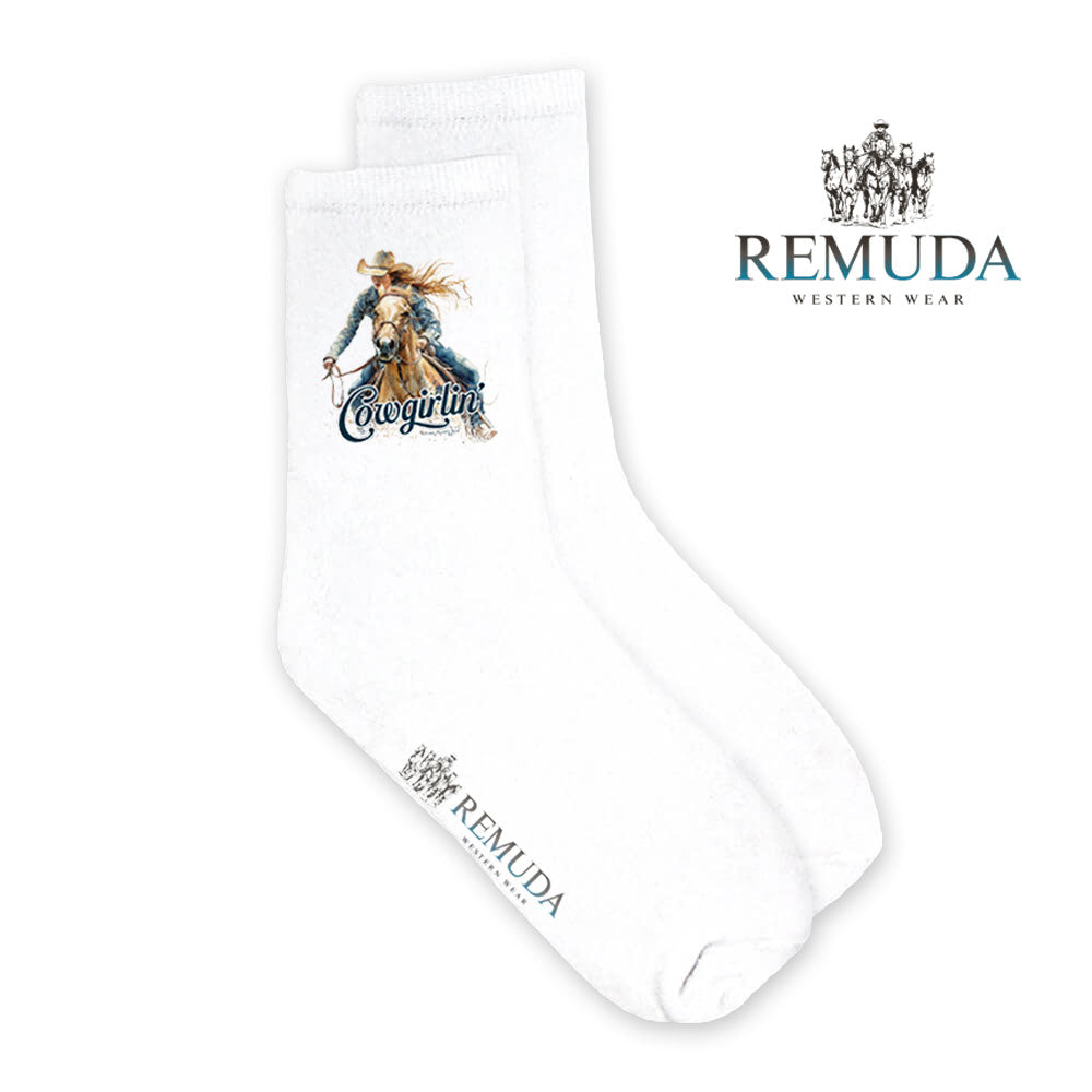 Cowgirlin' Adult Womens Unisex Western Crew Socks