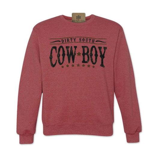 Dirty South Cowboy - Adult Unisex Western Sweatshirt Vintage Heather Red