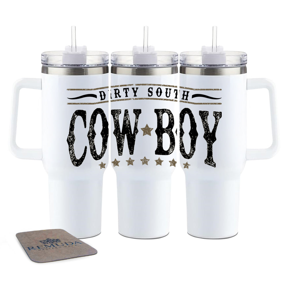 Dirty South Cowboy - Insulated Western Tumbler w/ Handle