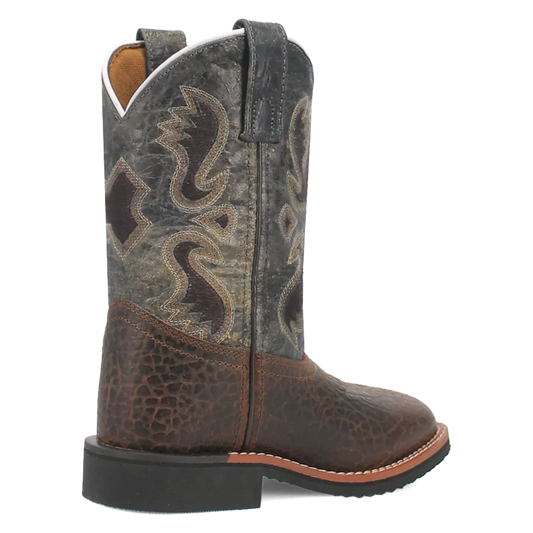 Dan Post Creek (Dark Navy/Brown) - Little Kid's/Big Kid's Leather Cowboy Boots