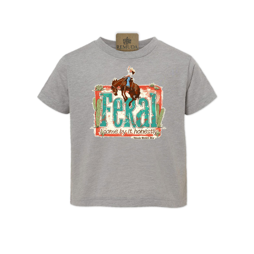 Feral, I Come By It Honestly - Girls Toddler Western Tee