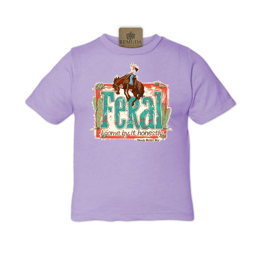Feral, I Come By It Honestly - Girls Toddler Western Tee