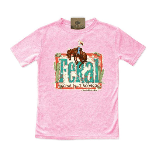 Feral, I Come By It Honestly - Girls Toddler Western Tee