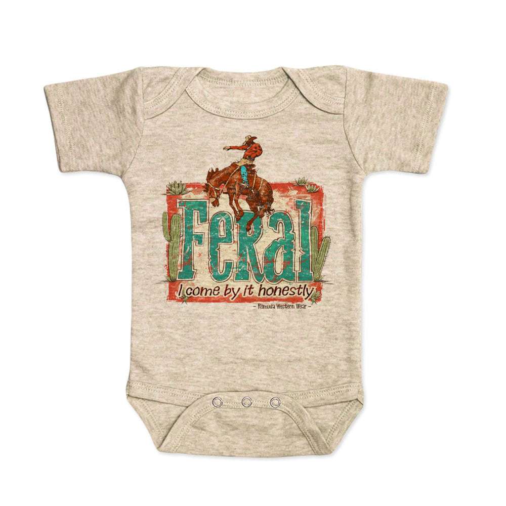 Feral, I Come By It Honestly - Infant Western One Piece Romper