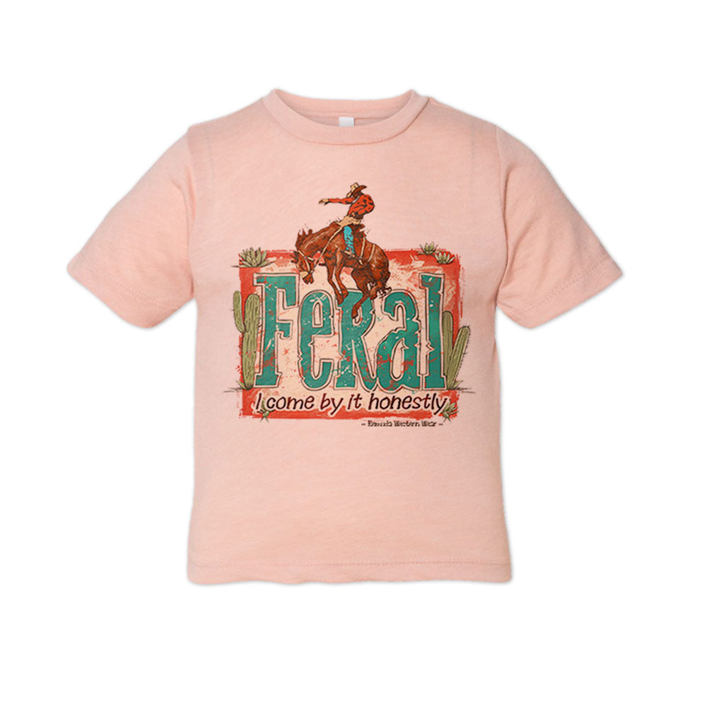 Feral, I Come By It Honestly - Boys Toddler Western Tee