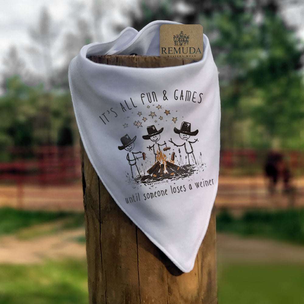 It's All Fun & Games Until Someone Loses A Weiner - Infant Bandana Style Bib