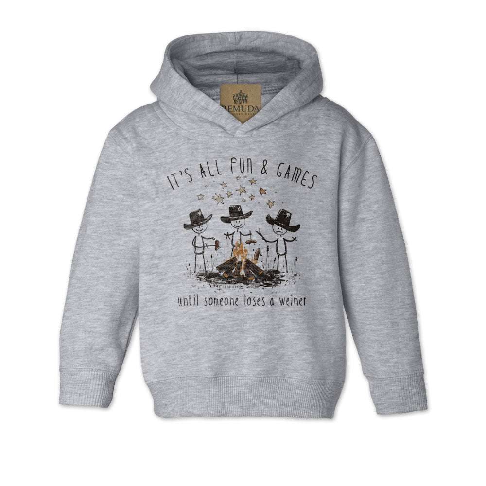 It's All Fun & Games Until Someone Loses A Weiner - Toddler Pullover Camping Hoodie
