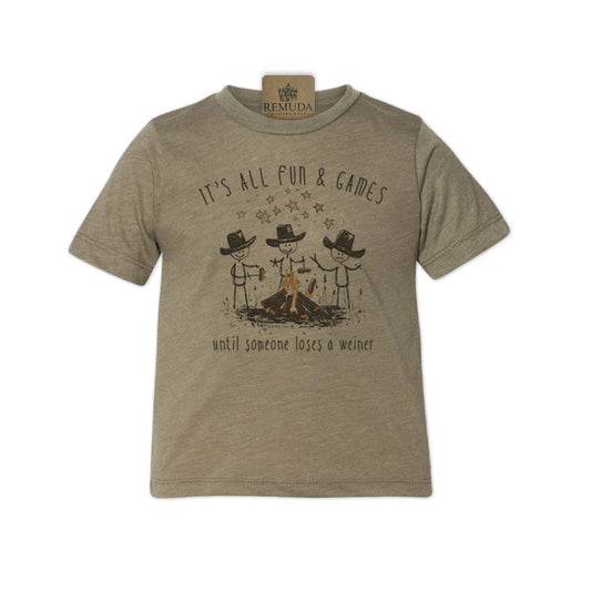 It's All Fun & Games Until Someone Loses A Weiner - Toddler Camping Tee