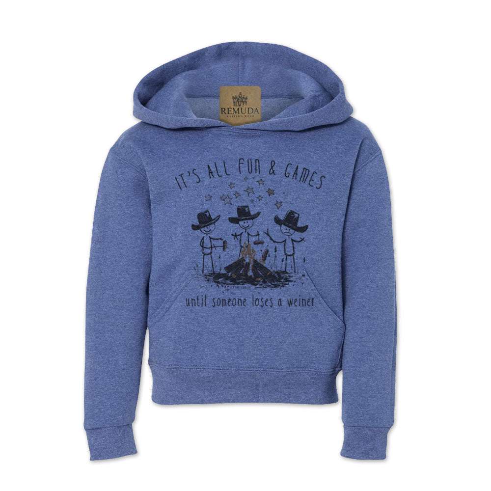 It's All Fun & Games Until Someone Loses A Weiner - Youth Camping Pullover Hoodie