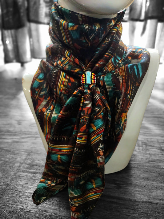 Wild Rag 100% SILK Seed Bead Native Style Cowboy Western Neck Scarf Bandanna by Double B Wild Rags