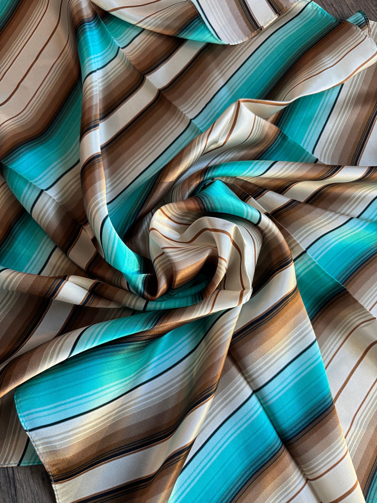 Wild Rag 100% Silk Turquoise Serape Cowboy Western Neck Scarf Bandanna by Double B Wild Rags