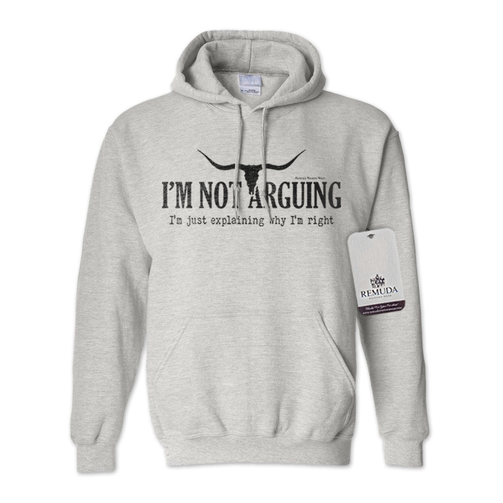 I'm Not Arguing, I'm Just Explaining Why I'm Right - Adult Unisex Western Pullover Hoodie Ash Gray