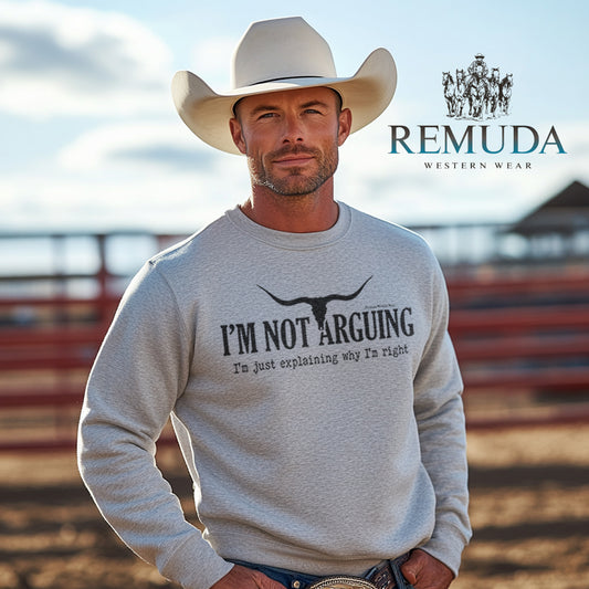 I'm Not Arguing, I'm Just Explaining Why I'm Right Adult Unisex Western Sweatshirt Gray