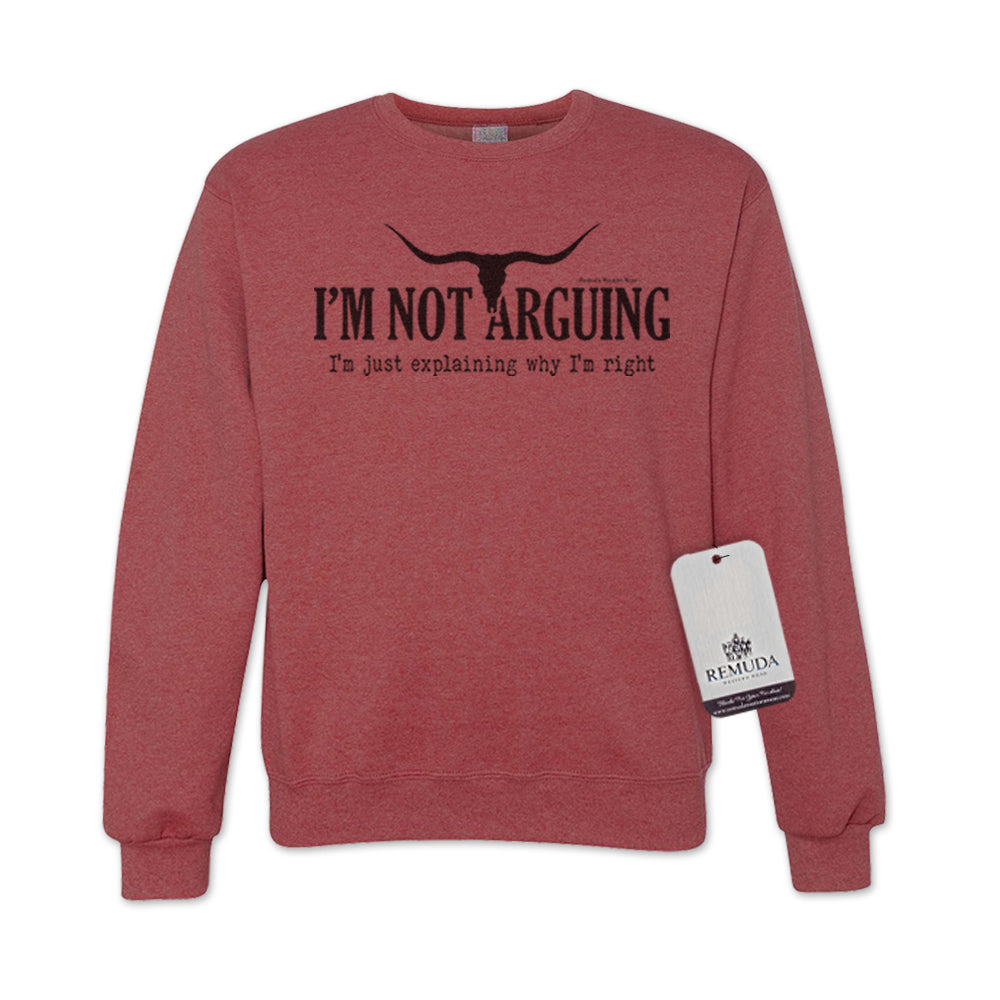 I'm Not Arguing, I'm Just Explaining Why I'm Right Adult Unisex Western Sweatshirt Vintage Heather Red