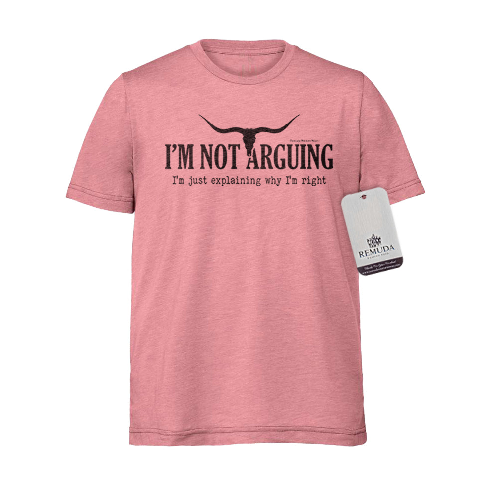 I'm Not Arguing, I'm Just Explaining Why I'm Right Adult Unisex Western Tee in Orchid Color