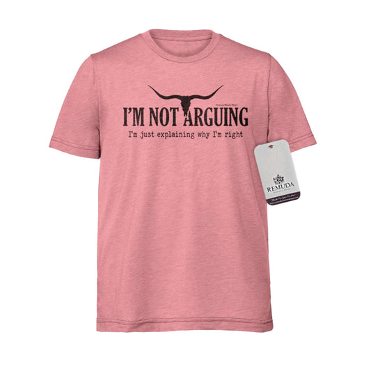 I'm Not Arguing, I'm Just Explaining Why I'm Right Adult Unisex Western Tee in Orchid Color
