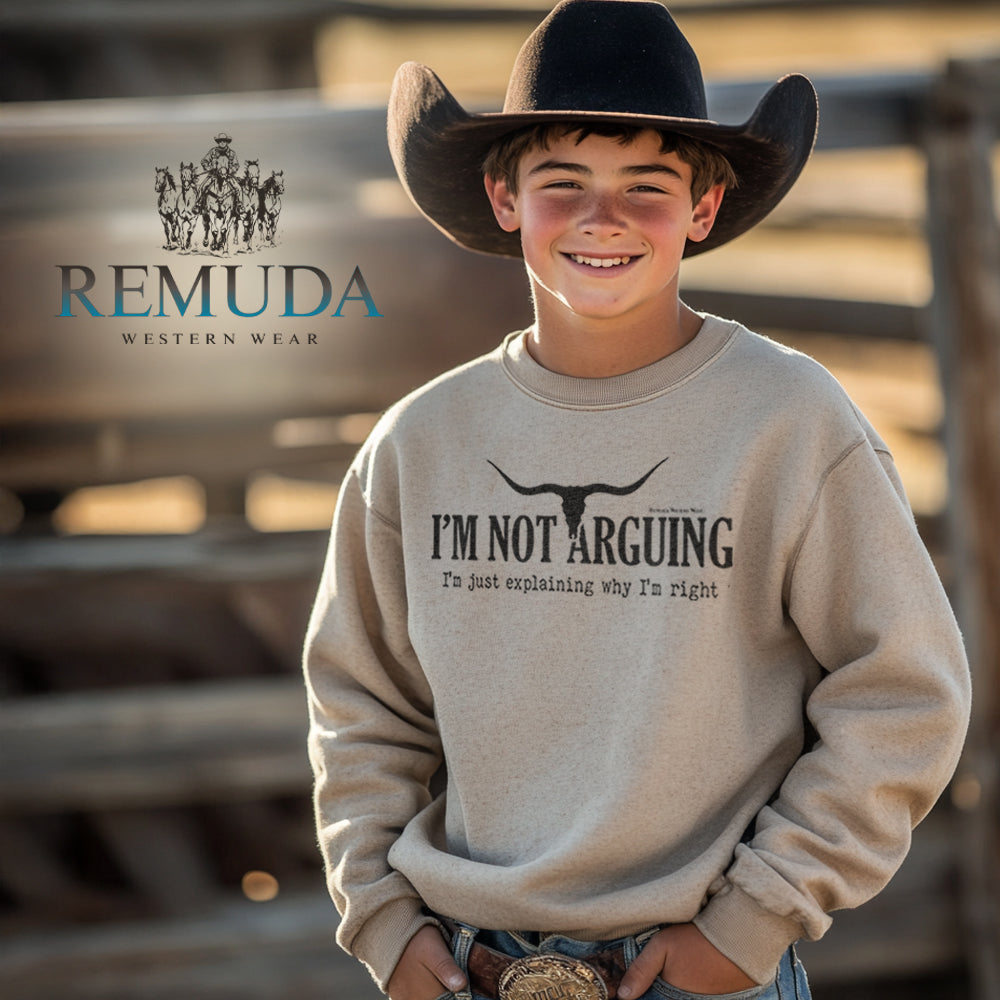 I'm Not Arguing, I'm Just Explaining Why I'm Right Western Youth Sweatshirt Oatmeal