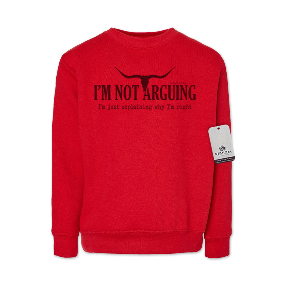 I'm Not Arguing, I'm Just Explaining Why I'm Right Western Youth Sweatshirt Red