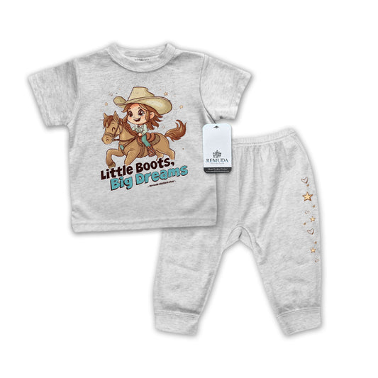 Little Boots, Big Dreams Cowgirl - Infant Western 2-Piece Sleepwear Pajamas