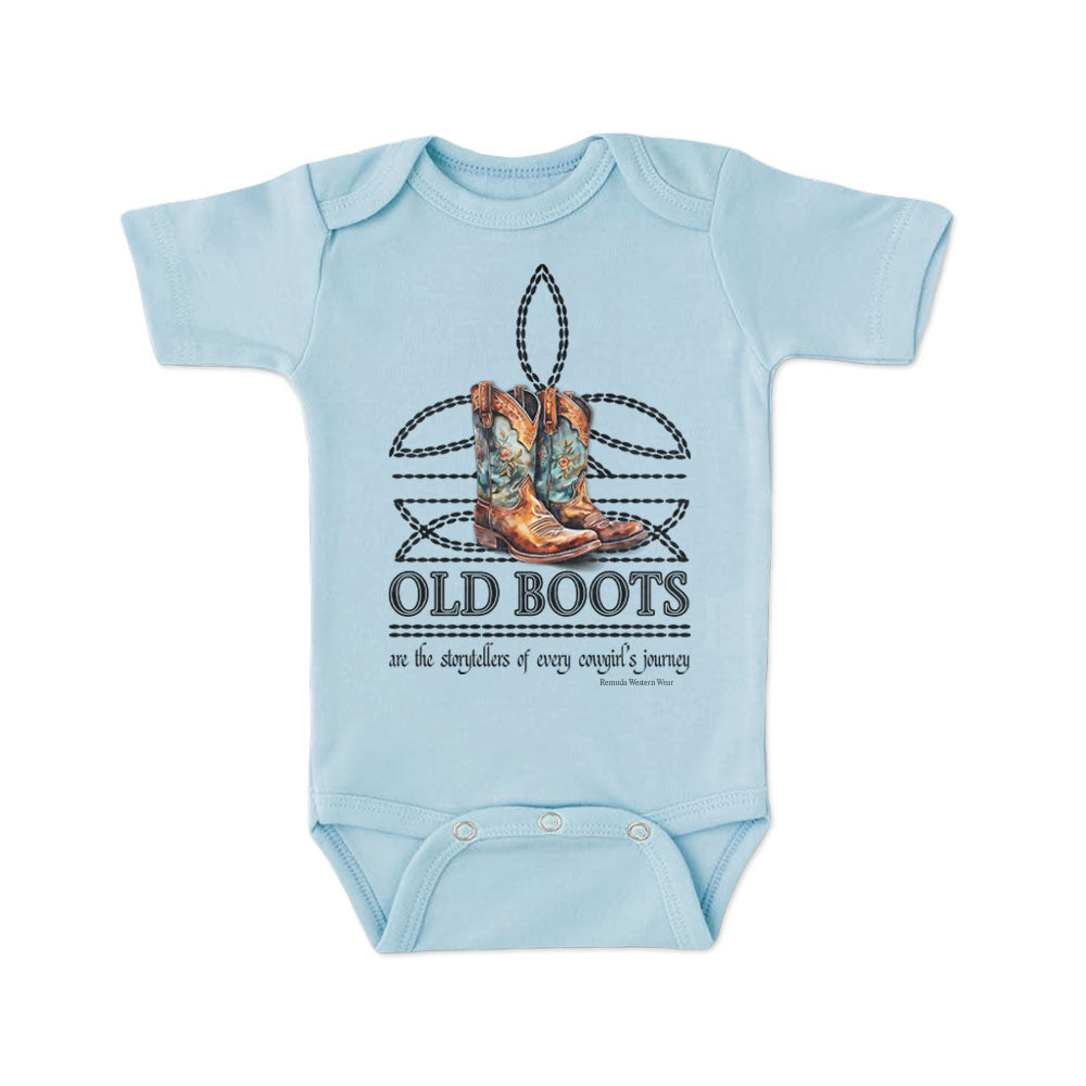 OLD BOOTS Cowgirl Boot Stitch Infant Western One Piece Romper