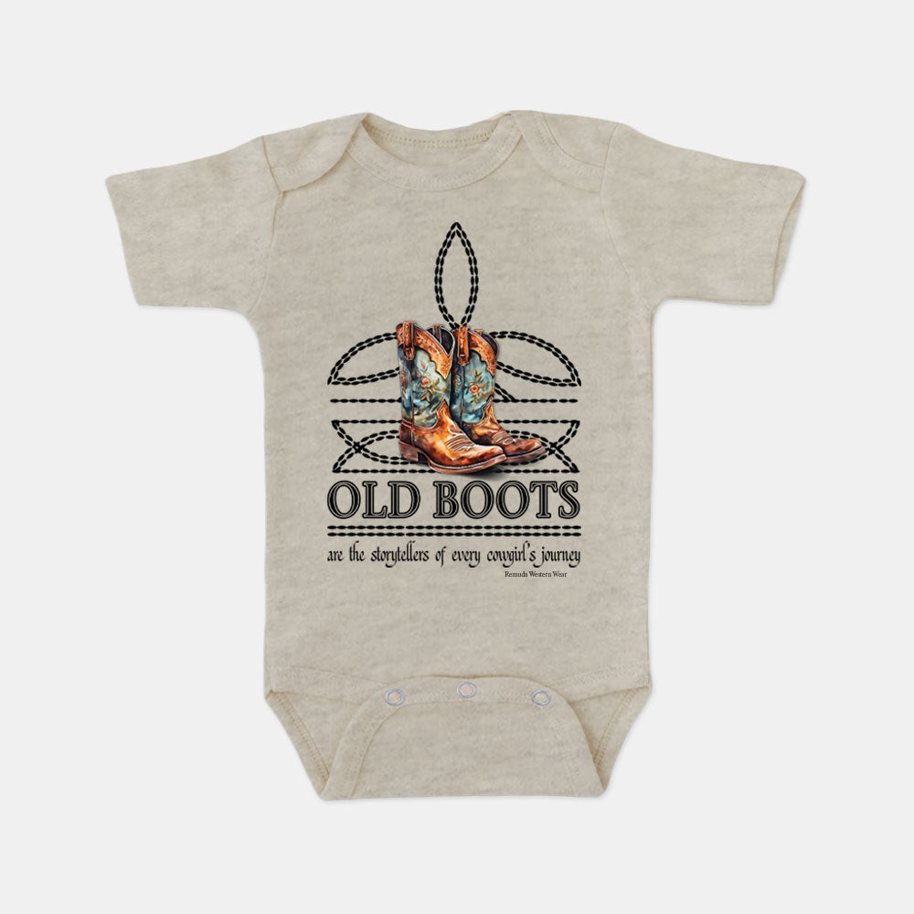 OLD BOOTS Cowgirl Boot Stitch Infant Western One Piece Romper