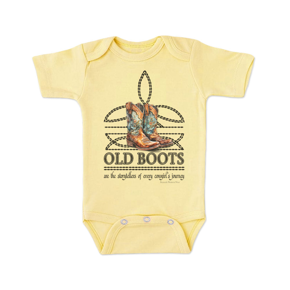 OLD BOOTS Cowgirl Boot Stitch Infant Western One Piece Romper