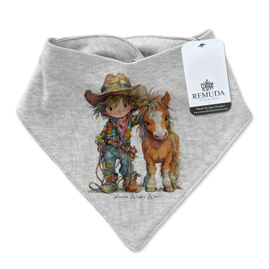 Pony Pals Cowboy - Infant / Toddler Western Bandana Bib