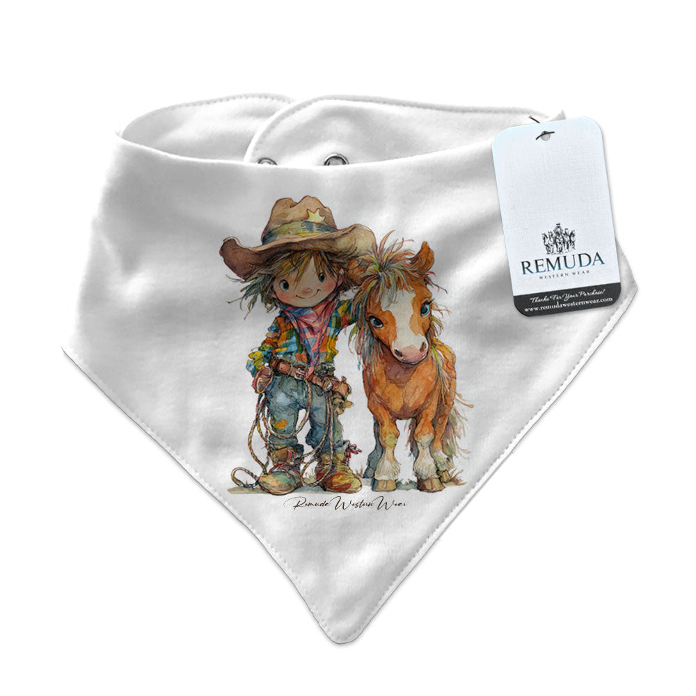 Pony Pals Cowboy - Infant / Toddler Western Bandana Bib