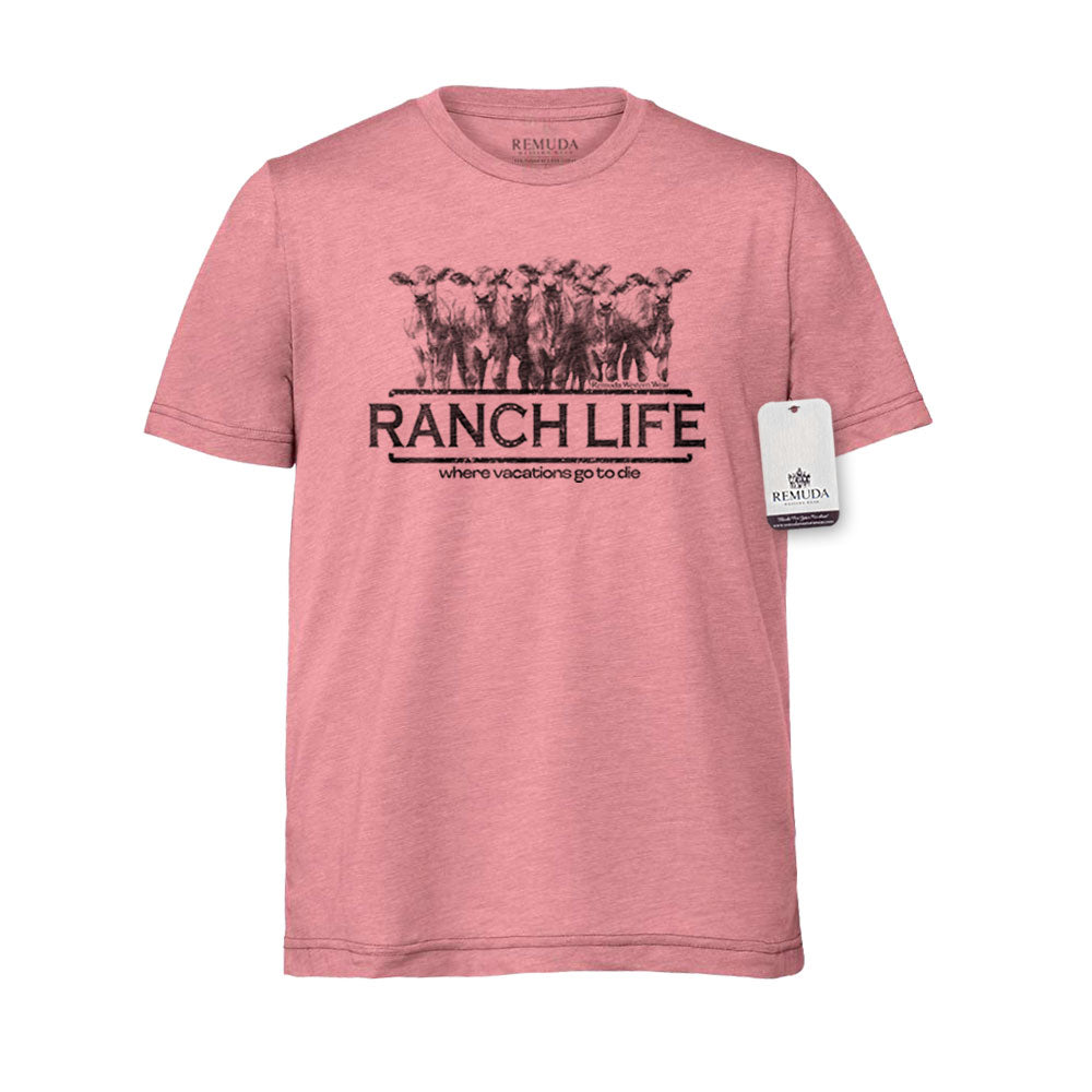 Ranch Life: Where Vacations Go To Die Adult Unisex Western Tee T-Shirt Orchid