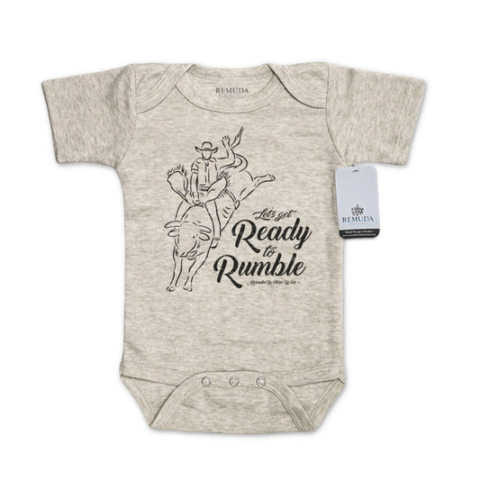 Ready To Rumble Bull Rider - Infant One Piece Western Black On Black Romper