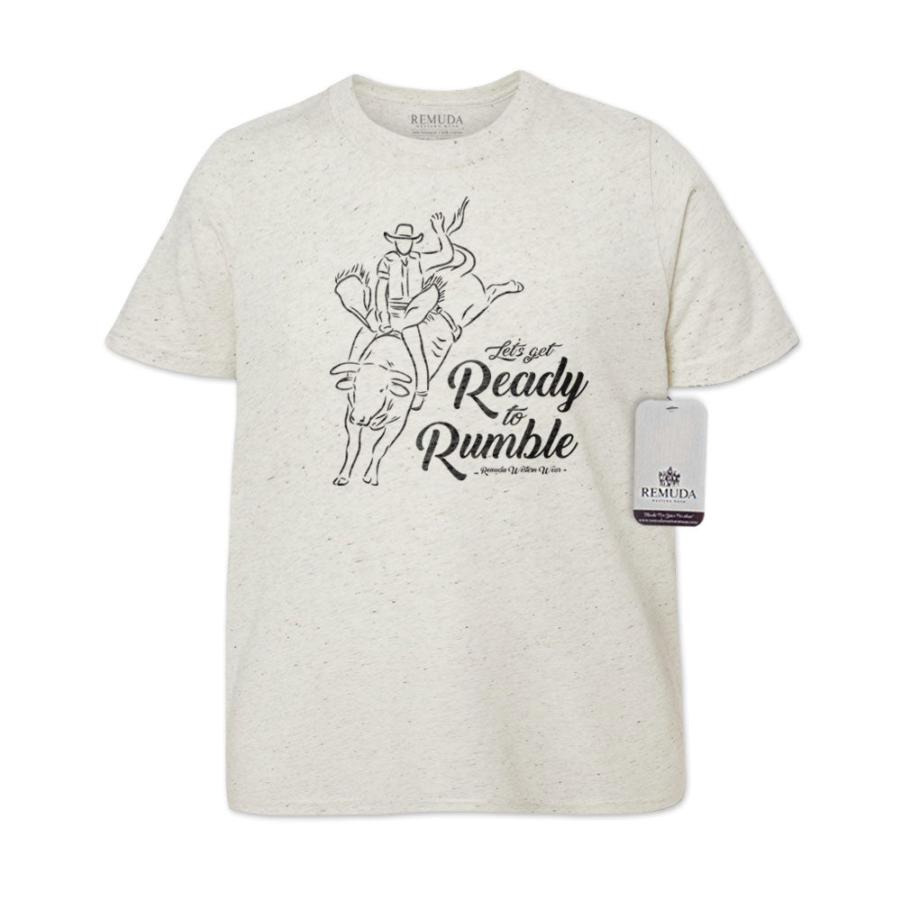 Ready To Rumble Bull Rider - Black On Black Youth Western Tee T-Shirt