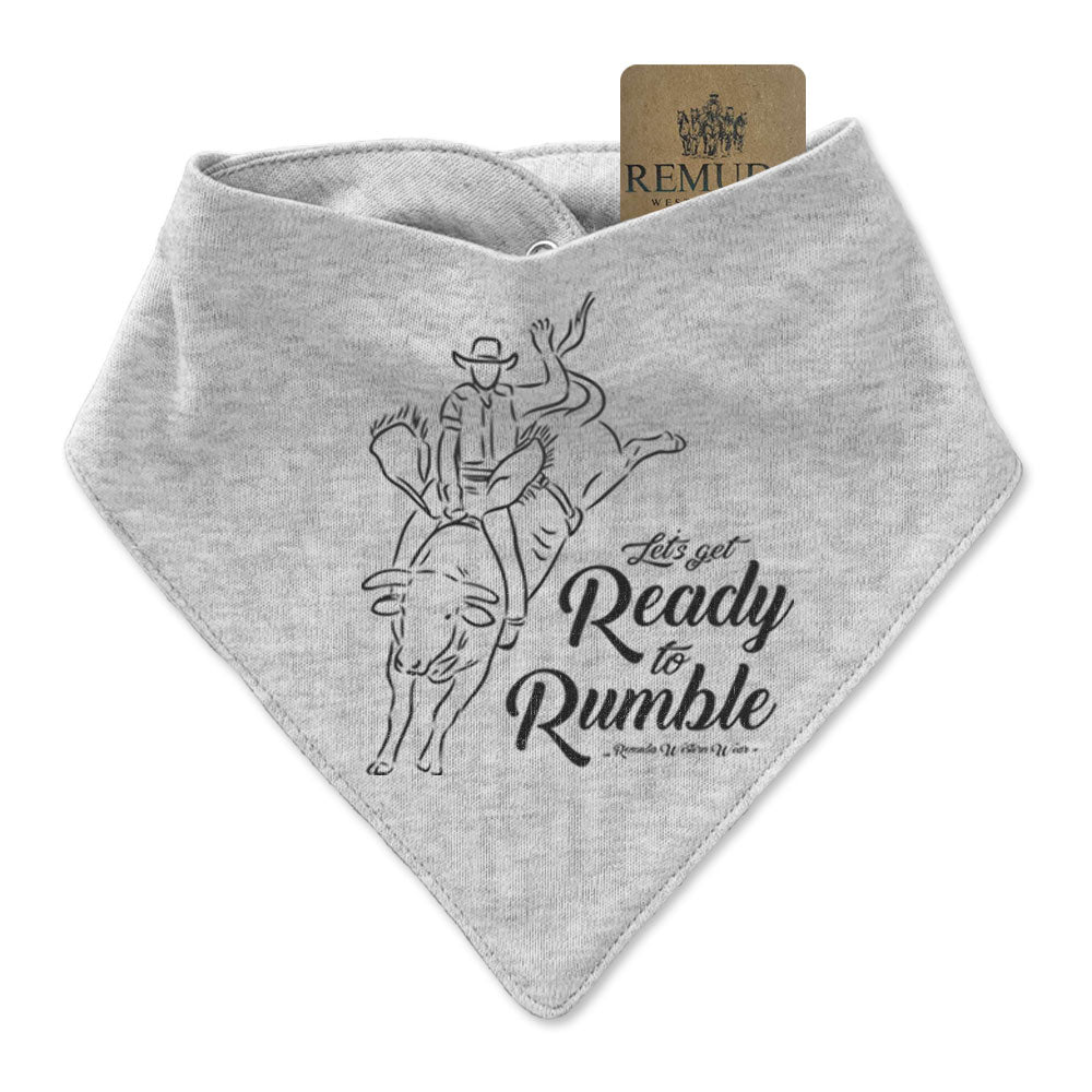 Ready To Rumble Rodeo Bull Rider Infant / Toddler Western Bandana Bib Gray